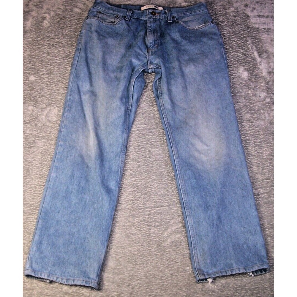 Urban Pipeline Jeans Men's Slim Straight Distressed ‎ 32X28 (Tag 34X30) Blue